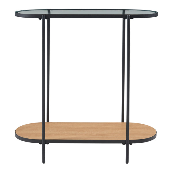 Konsolbord Høyanger 80x80x30cm sort/eg [en.casa].