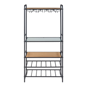 Hustadvika vinreol 120x61x33cm sort/eg [en.casa].