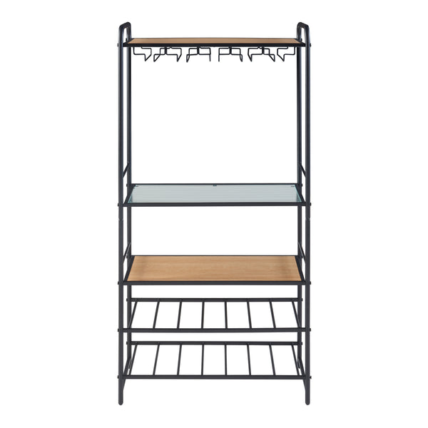 Hustadvika vinreol 120x61x33cm sort/eg [en.casa].