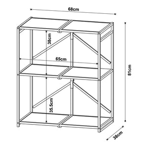 Foldehylde Telemark 81x68x38 cm sort/eg-look [en.casa].
