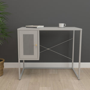 Skrivebord Sund Stål 75x100x50 cm Grå [en.casa]