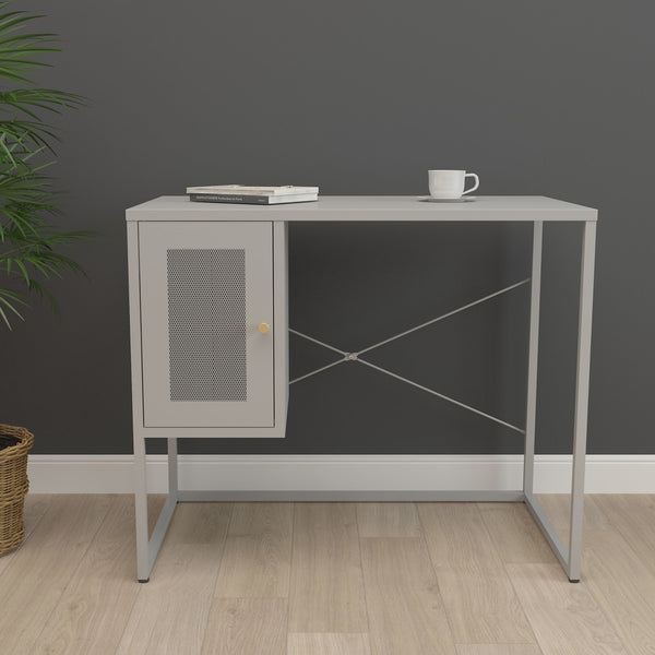 Skrivebord Sund Stål 75x100x50 cm Grå [en.casa]