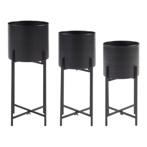 Plantestativ Orsa sæt med 3 metal sort [en.casa].