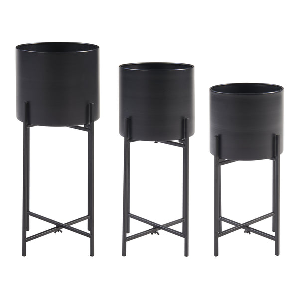 Plantestativ Orsa sæt med 3 metal sort [en.casa].