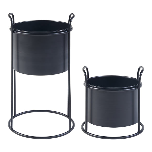 Plantestativ Osen sæt med 2 metal sort [en.casa].