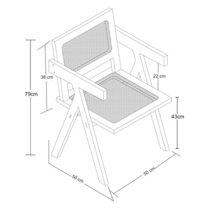 Silla de comedor Asikkala bambú/plástico 79x50x50 cm - Natural [en.casa]