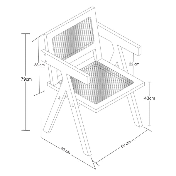 Silla de comedor Asikkala bambú/plástico 79x50x50 cm - Natural [en.casa]