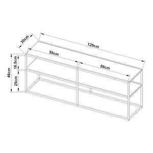 Tv-bord Solund 120x30x46cm Sort [en.casa]