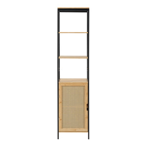 Højt skab Tervola 172x40x35cm Bambus Sort [en.casa]