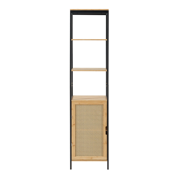 Højt skab Tervola 172x40x35cm Bambus Sort [en.casa]