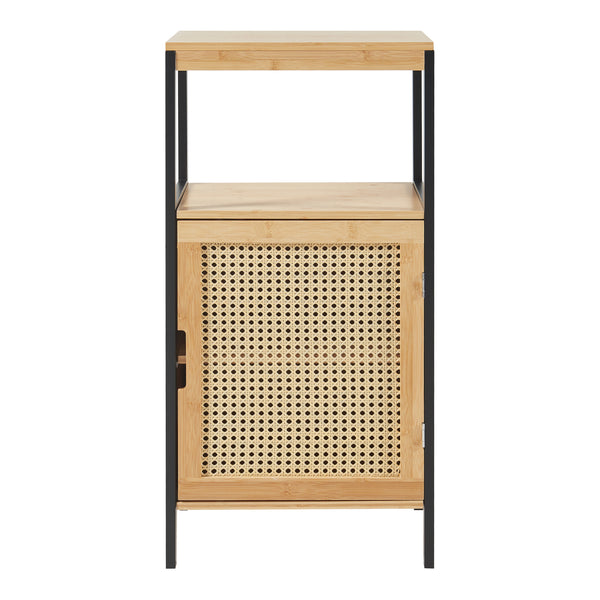 Badeskab Tervola 80x40x35cm Bambus Sort [en.casa]