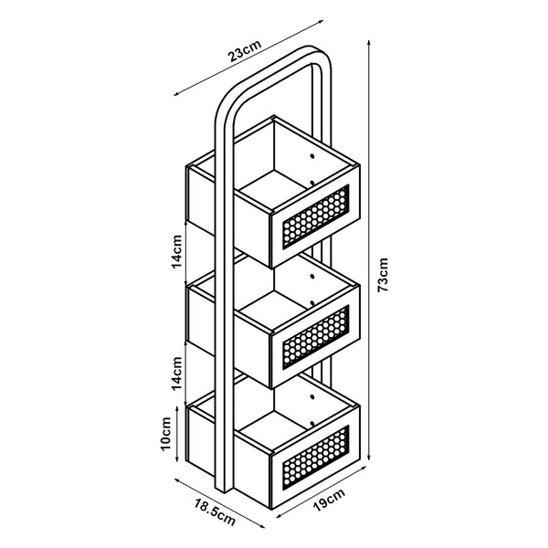 Badeværelseshylde Tervola 73x23x19 cm sort/bambus [en.casa].