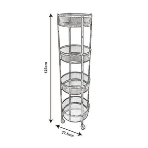 Trolley Sørreisa med 4 niveauer 123xØ37,5cm Hvid [en.casa].
