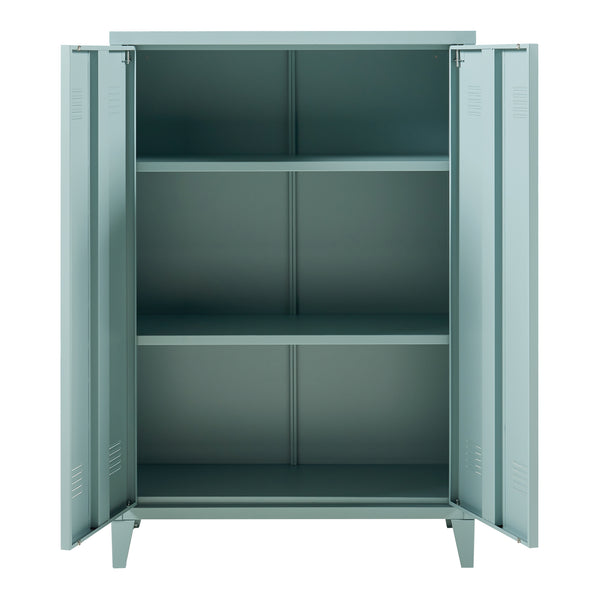 Metalskab Oripää 110x75x33 cm gråblå [en.casa].