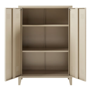 Metalskab Oripää 110x75x33 cm camelfarvet [en.casa].