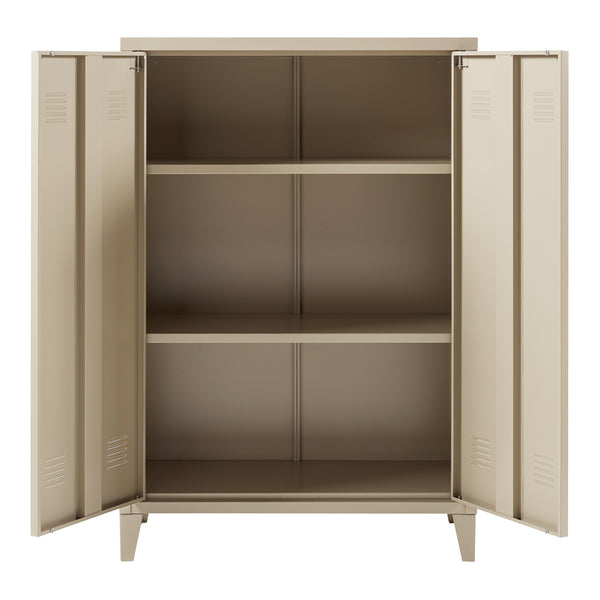 Metalskab Oripää 110x75x33 cm camelfarvet [en.casa].
