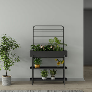 Udendørs plantestativ Aalsmeer metal 154x96x24 cm sort [casa.pro].