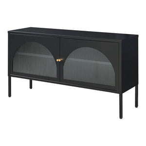 TV-møbel Karlskrona 115x35x64 cm sort, mat [en.casa]