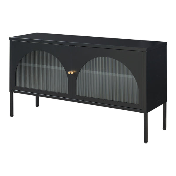 TV-møbel Karlskrona 115x35x64 cm sort, mat [en.casa]