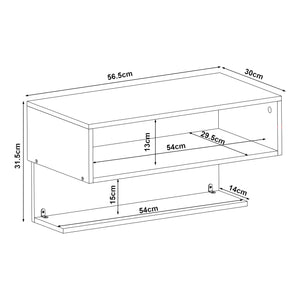 Væghylde Gauldal 57x30x32 cm Sort [en.casa]
