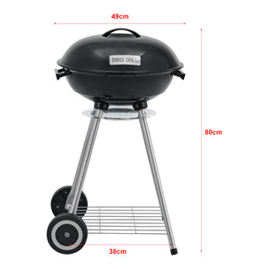 Apricena rund grill 80x49x47cm sort [casa.pro].