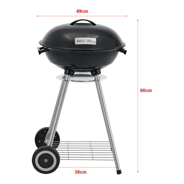 Apricena rund grill 80x49x47cm sort [casa.pro].