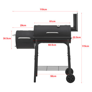 Ryge- og grillvogn Arielli 115x110x64cm sort [casa.pro].