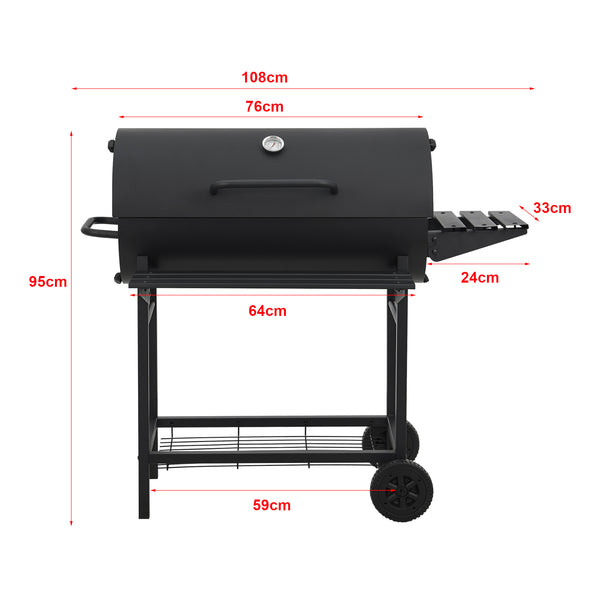 Armento grillvogn 95x108x61cm sort [casa.pro].