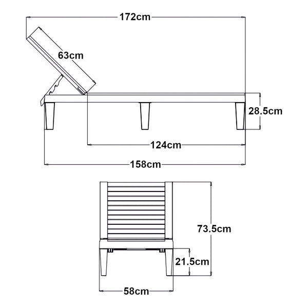 Solseng Ateleta 172x58 cm sort [casa.pro].