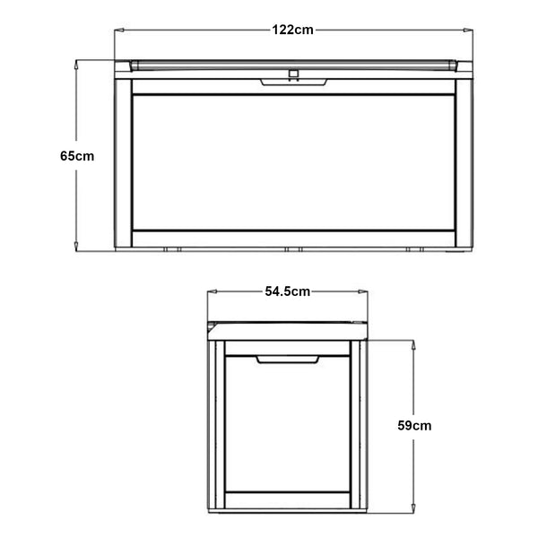 Opbevaringsboks Atella 122x54,5x65cm sort, rattan-look [casa.pro].
