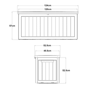 Opbevaringsboks Filetto 124x52,5x57 cm Beige [casa.pro]