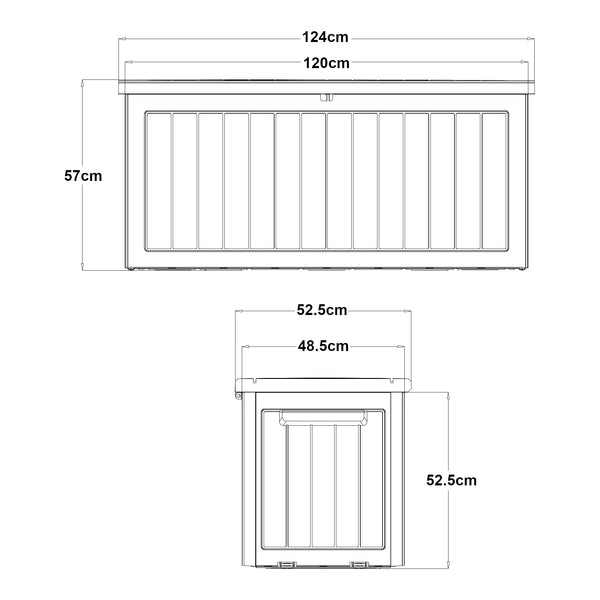 Opbevaringsboks Filetto 124x52,5x57 cm Beige [casa.pro]