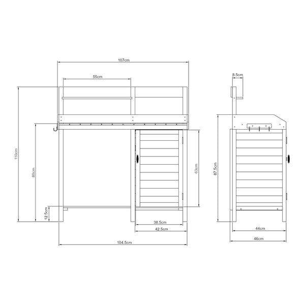 Plantbord Alessano fyrretræ [casa.pro]
