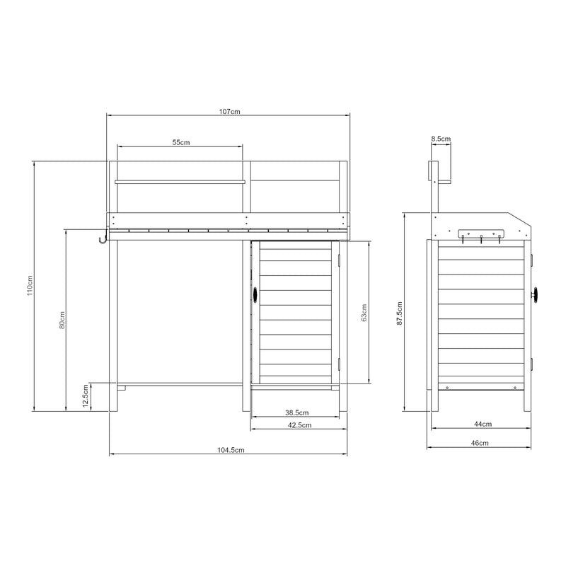 Målskitse Plantbord Alessano fyrretræ [casa.pro]