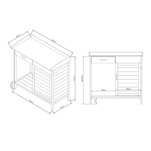 Plantbord Aliano Fyrretræ Grå [casa.pro]