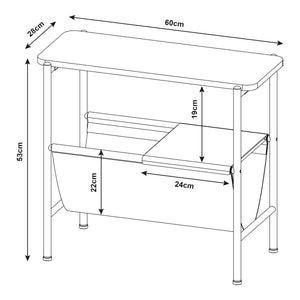 Sidebord Samnanger 60x28x53cm Sort [en.casa]
