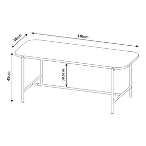 Sofabord Samnanger 110x50x45cm Sort [en.casa]