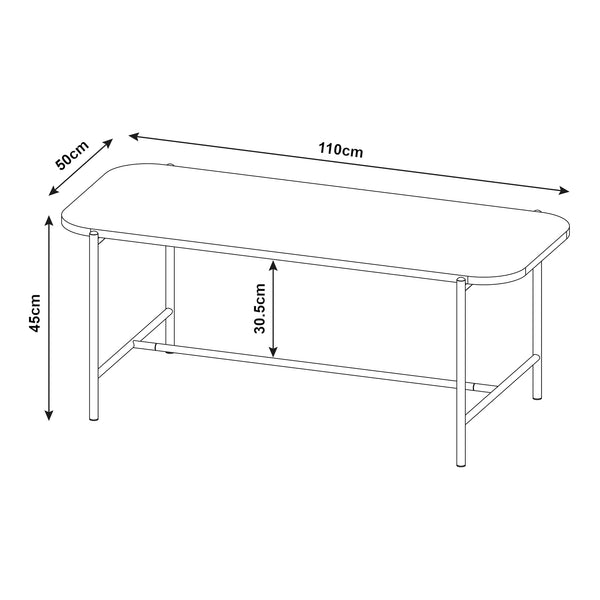 Sofabord Samnanger 110x50x45cm Sort [en.casa]