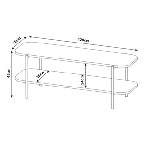 Tv-bord Samnanger 120x40x45 cm Sort [en.casa]