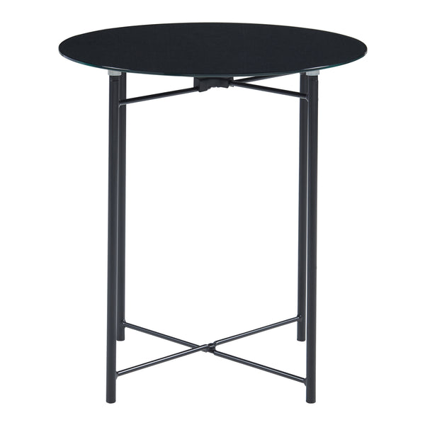 Sidebord Ödeshög med glasplade 45xØ42cm Sort [en.casa]