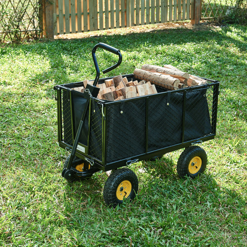 Bollerwagen Corropoli 112x51 cm maks. 550 kg Sort/Gul [pro.tec]