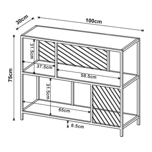 Konsolbord Övertorneå 100x30x75 cm Sort/Eg [en.casa]