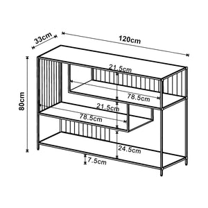 Konsolbord Oxelösund 120x33x80 cm Sort [en.casa]