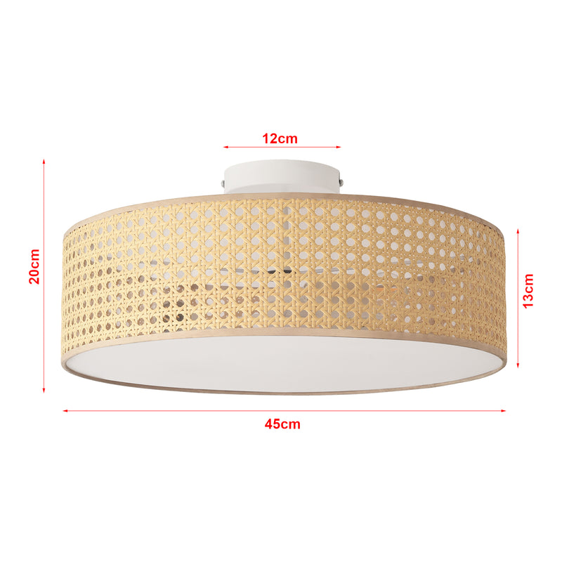 Målskitse Ascot loftslampe i rattan-look [lux.pro].