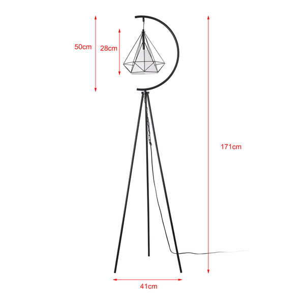 Gulvlampe Austell Metal 171cm Sort/Hvid [lux.pro]