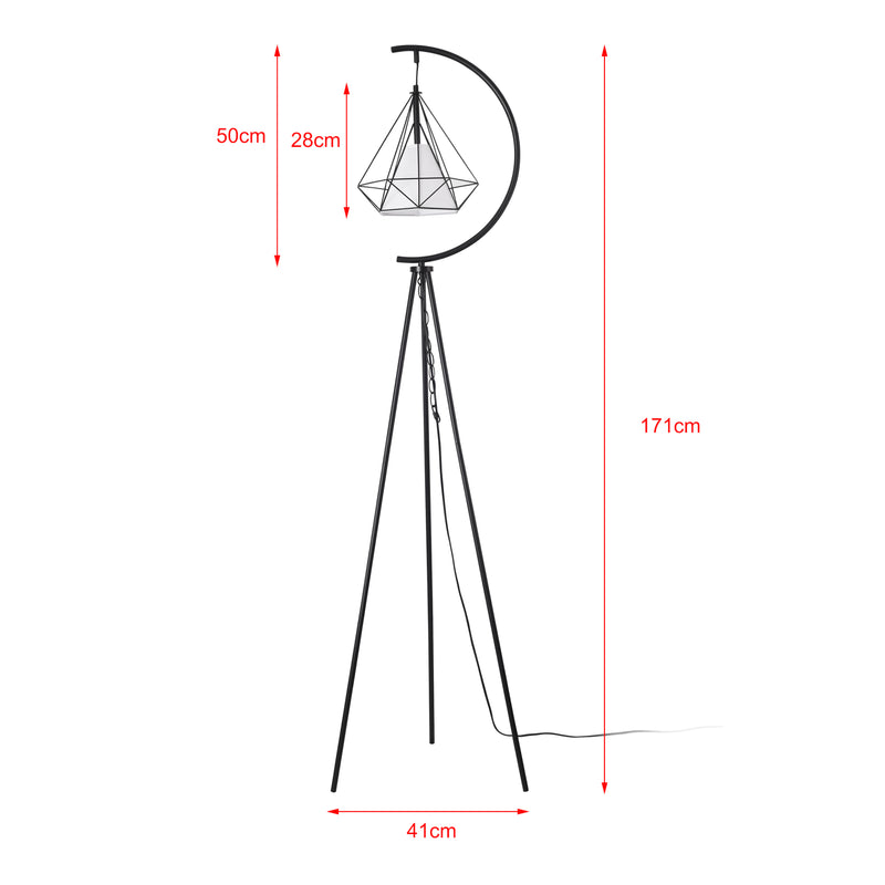 Målskitse Gulvlampe Austell Metal 171cm Sort/Hvid [lux.pro]