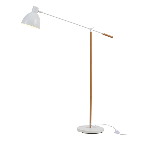 Banchory metalgulvlampe 163 cm træ-effekt/hvid [lux.pro]