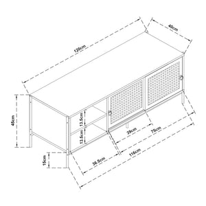 TV-skab Tysnes 120x40x45 cm Eg-look/Sort [en.casa]