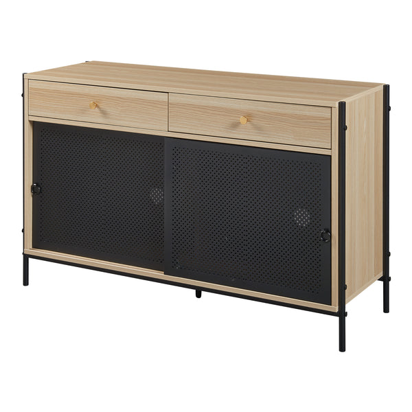 TV-skab Tysnes 120x40x75 cm Eg/Sort [en.casa]