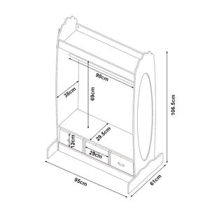 Børnegarderobe Moskenes 107x95x61 cm Hvid [en.casa]